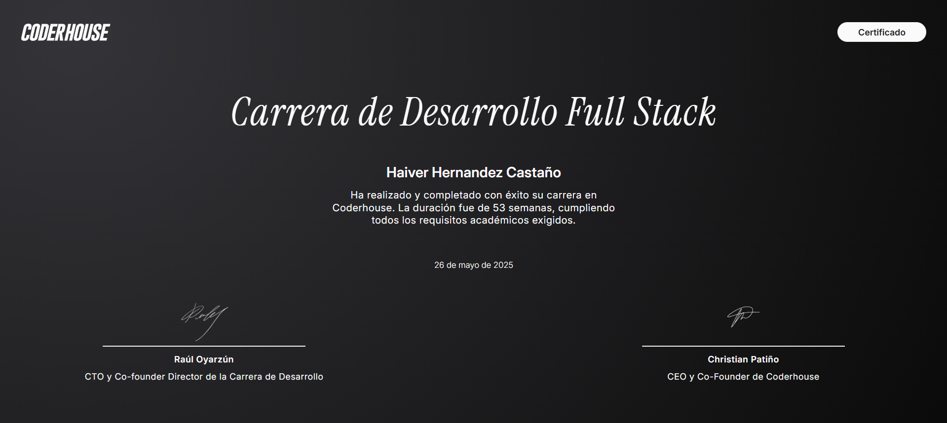 Certificación principal